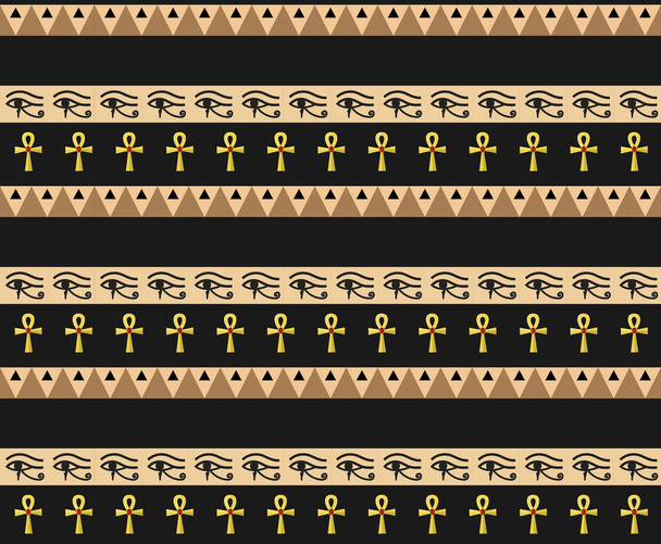 Patrón egipcio sin costuras. Textura tribal repetida, telón de fondo sin fin. Ilustración vectorial
 - Vector, Imagen
