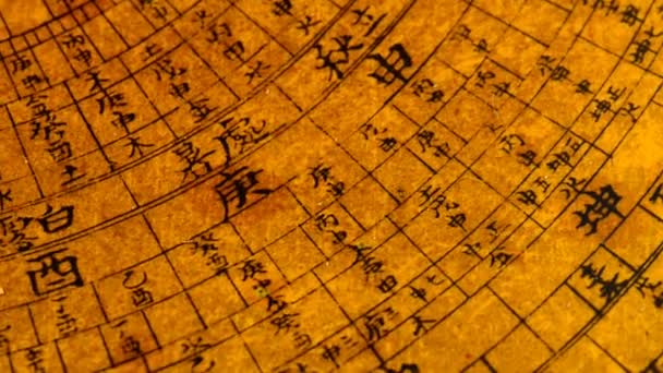 Античний китайський фен-шуй компас на поворотний стіл - Кадри, відео