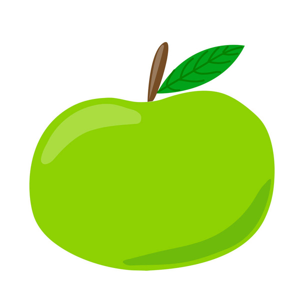 Owoce. Zielony Apple Cartoon wektor owoców ilustracja - Wektor, obraz