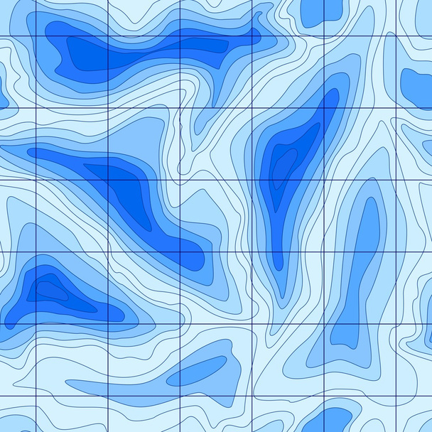 Deep sea blue topographic map - Vector, Image