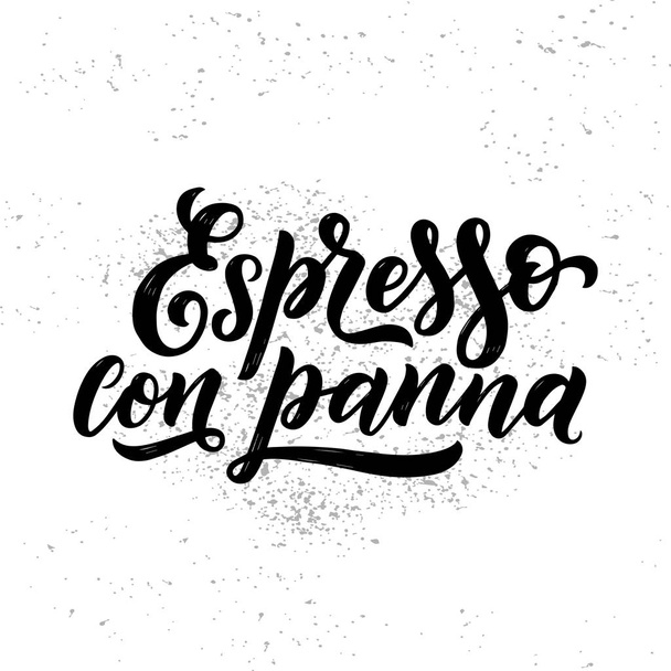Hand lettering name of coffee with sketch for coffee shop or cafe. Hand drawn vintage typography phrase, isolated on white background. Vector - Διάνυσμα, εικόνα