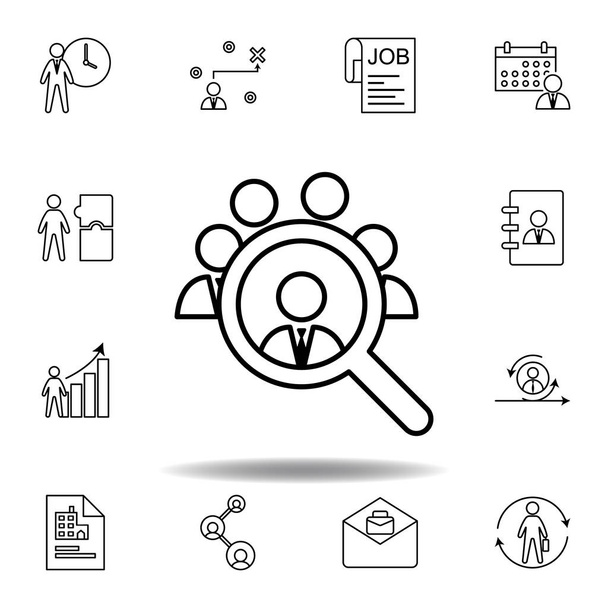 Businessman, people, search, job icon. Set of hr elements. Can be used for web, logo, mobile app, UI, UX - Vector, Image