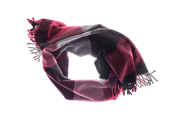 Winter classic scarf on a white background. - Photo, Image