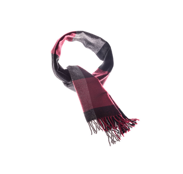 Winter classic scarf on a white background. - Фото, изображение