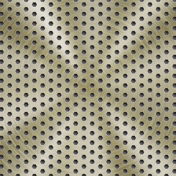 Abstrakcyjne metalowe tło z sześciokątnymi otworami - Wektor, obraz