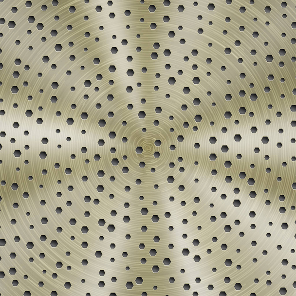 Abstract metal background with hexagonal holes - Vector, Image