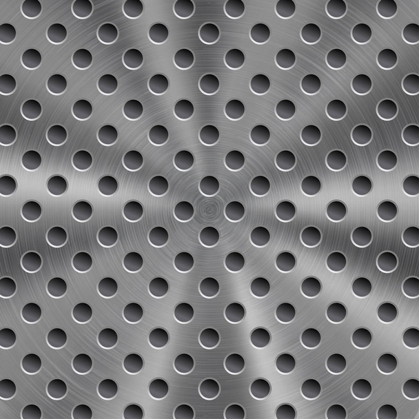 Abstract metal background with round holes - Vector, Image