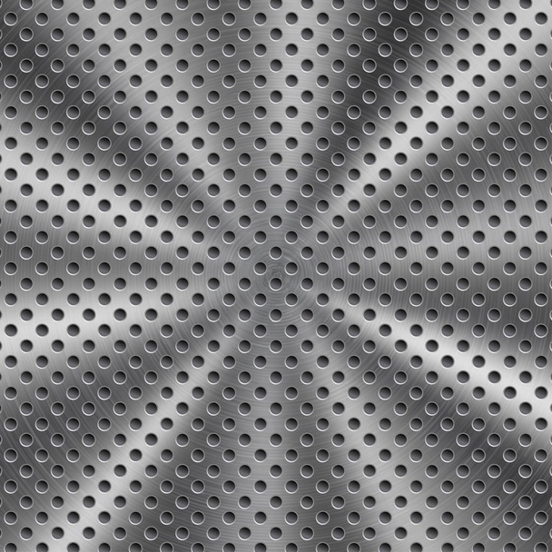 Абстрактный металлический фон с круглыми отверстиями
 - Вектор,изображение