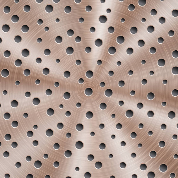 abstrakter Metallhintergrund mit runden Löchern - Vektor, Bild