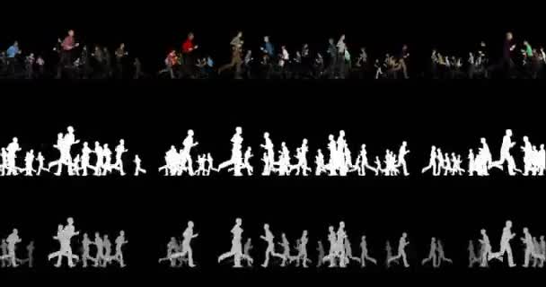 Silhouettes of people with alpha channel and depth channel. - Footage, Video