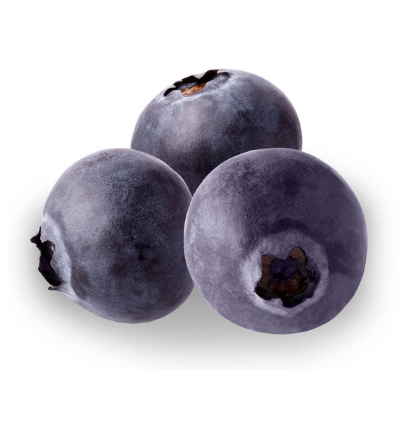 Fresh blueberry with shadows isolated on white - Photo, Image