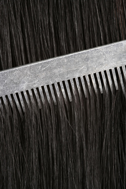 Combing black hair - Foto, Imagem