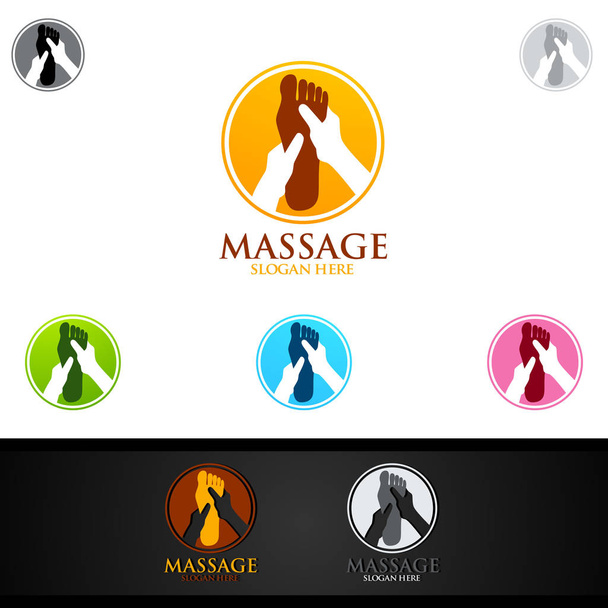 Chiropractic, massage, back pain and osteopathy Logo Design - Vector, Image
