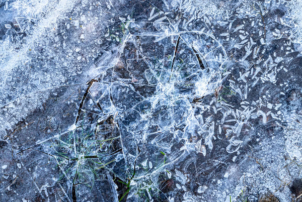 A jég textúrája télen. Absztrakt háttér design, ph - Fotó, kép