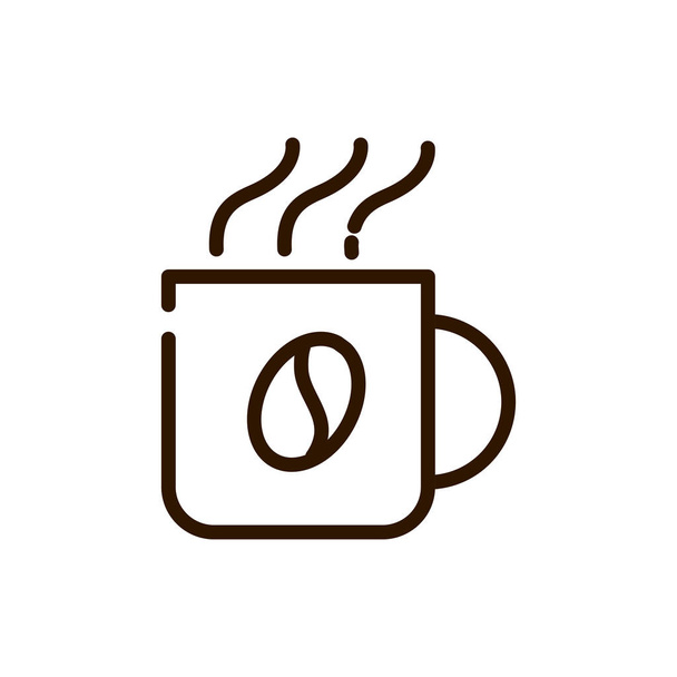 hot coffee cup beverage line design - ベクター画像