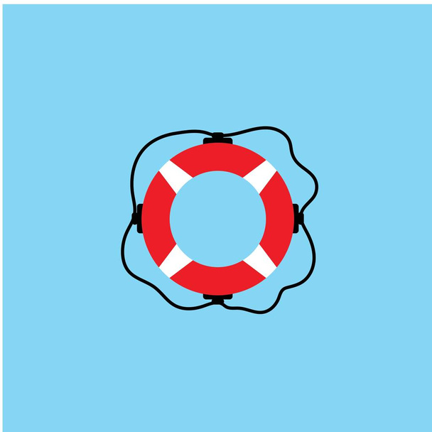 Lifebuoy logo icon vector ilustration - Vektör, Görsel