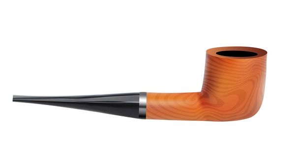 Табачная труба Деревянный курильщик устройство боковой вид вектор
 - Вектор,изображение
