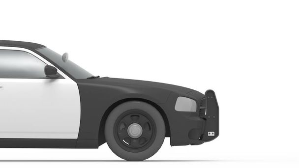3d απόδοση ενός αυτοκινήτου της αστυνομίας απομονώνονται σε στούντιο φόντο - Φωτογραφία, εικόνα