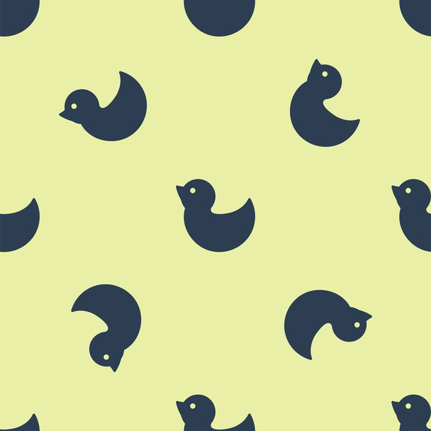 Blue Rubber duck icon isolated seamless pattern on yellow background. Vector Illustration - Vecteur, image