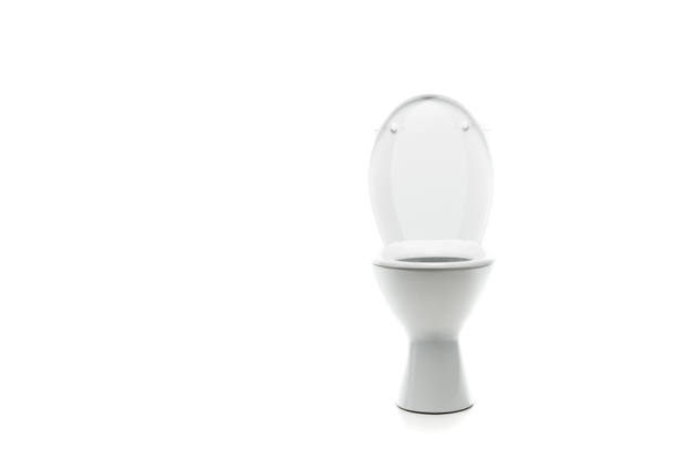 ceramic clean toilet bowl isolated on white - Photo, Image