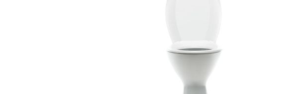 ceramic clean toilet bowl isolated on white, panoramic shot - Photo, Image