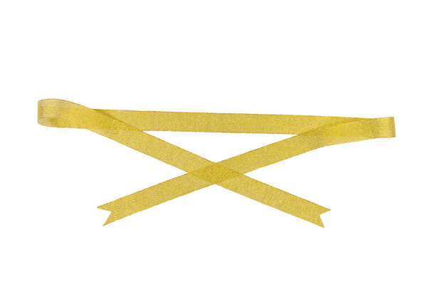 Golden ribbon isolated on white background. - Photo, Image