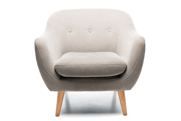 kényelmes szürke modern fotel fehér - Fotó, kép
