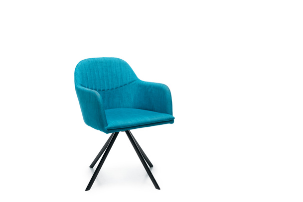 comfortable blue modern armchair isolated on white - Photo, Image