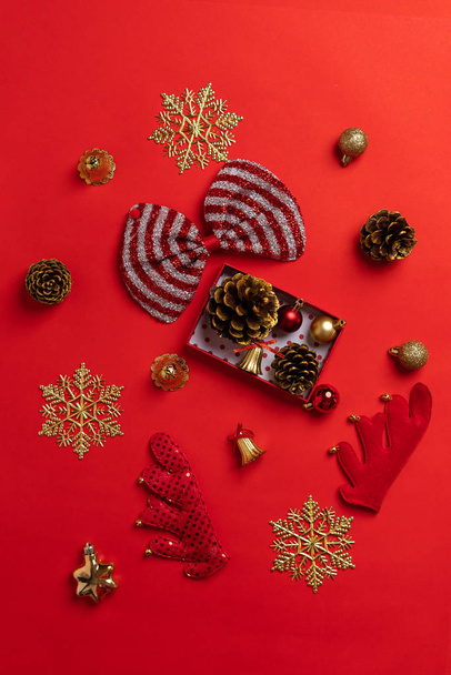 Merry Christmas,Red christmas decorations And the new year 2020 - 写真・画像