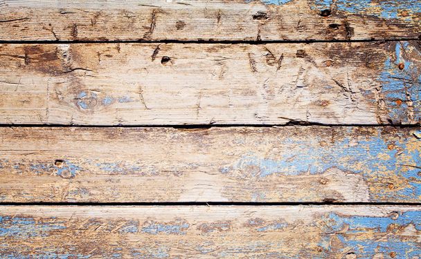Rustic Old blue wooden background. Top view on wood planks.  - Foto, immagini