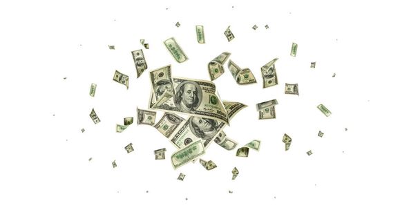 Dollar bill. Washington american cash. Usd money background. Money falling. - Photo, Image