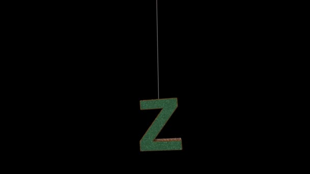 3d geanimeerde dynamische kerst glitter ornament lettertype, het karakter: Z - Video
