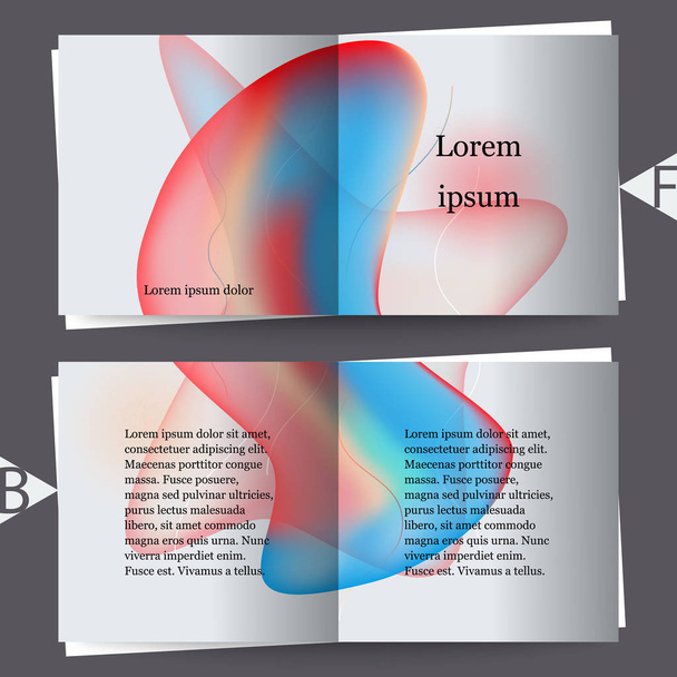 Desenho de fundo geométrico colorido. Composição de formas fluidas com gradientes na moda. Modelo de brochura. Eps10 Ilustração vetorial
 - Vetor, Imagem