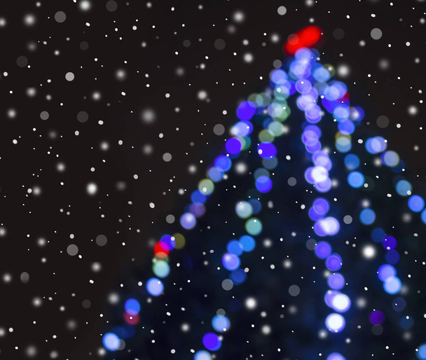 Abstract christmas background with blur bokeh defocused lights d - Photo, Image