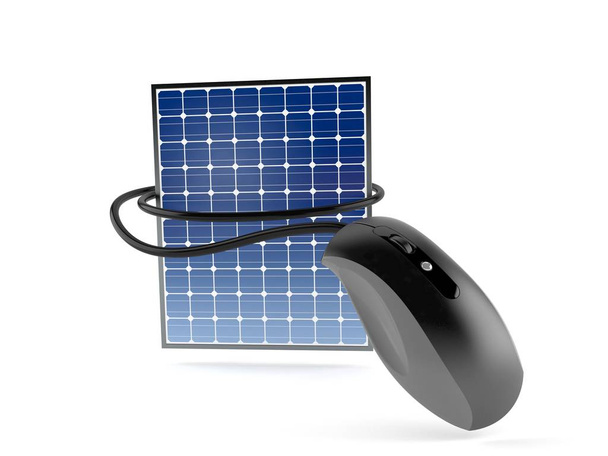 Photovoltaik-Panel mit Computermaus - Foto, Bild
