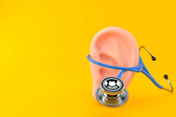 Ear with stethoscope - Photo, Image