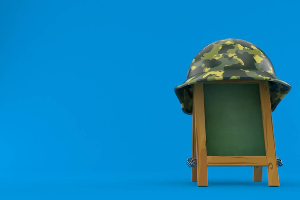 Деревянная доска с военным шлемом
 - Фото, изображение
