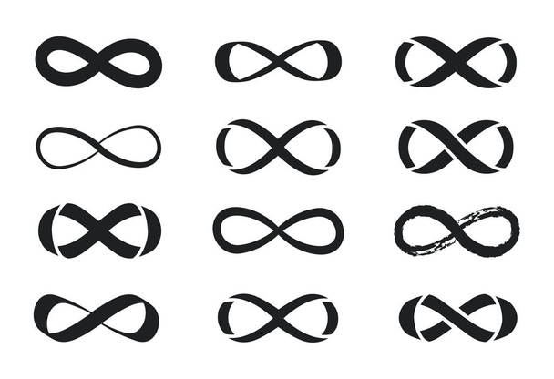 Set di simboli dell'infinito. Icone nere. Disegnati simboli dell'Infinito. Illustrazione vettoriale
. - Vettoriali, immagini