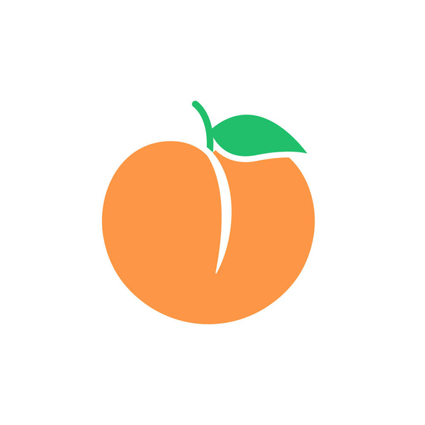 Ícone de pêssego. Vetor laranja fruta
. - Vetor, Imagem