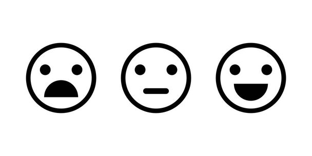 Emoji-Reaktion isolierte Vektorsymbole. Satz von Emoji-Symbolen. Lächeln s - Vektor, Bild