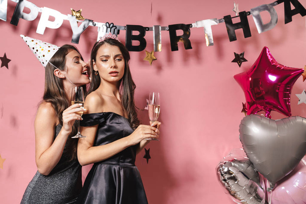 Women friends at the happy birthday party gossiping - Fotografie, Obrázek