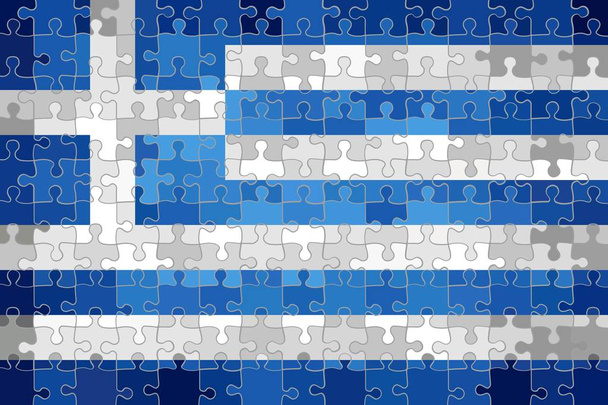 Greece flag made of puzzle background - Illustration - Vector, Image