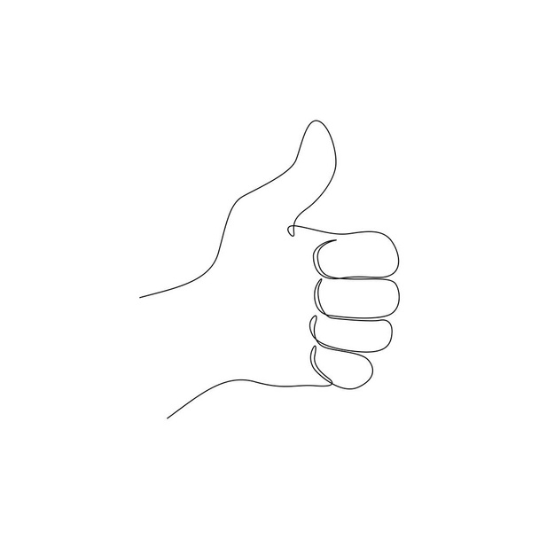 Continuous one line thumb up. Stock illustration. - Vector, Image