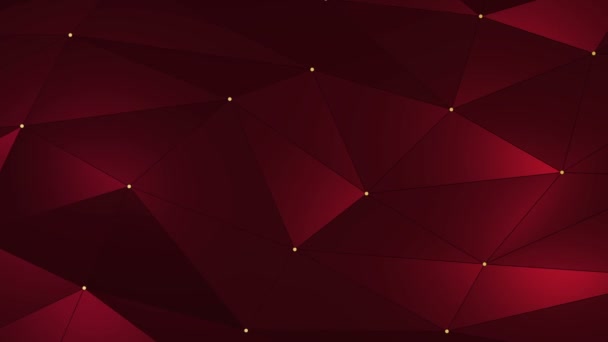 Animated dark red seamless looping background with thin golden line. VIP jewelry business banner. Geometric beautiful rich gradient color. Abstract triangles pattern. Festive Xmas, Happy New Year 2020 - Footage, Video