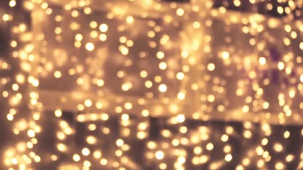 Luz abstrata com efeito cômico. Luzes de Natal desfocadas. Bokeh background. Stock vídeo
 - Filmagem, Vídeo