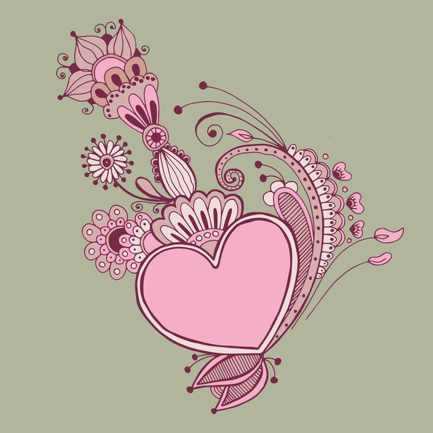 Valentines day, heart ornament, stock illustration - Vektor, obrázek