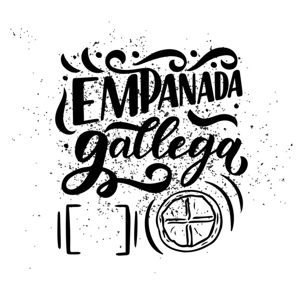 Freehand sketch style drawing of spanish menu with food name, various elements and hand written lettering. Handdrawn design. Detailed illustration. Vector - Διάνυσμα, εικόνα