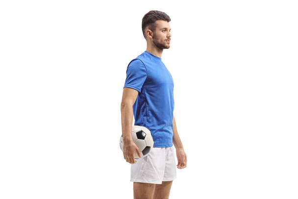 Soccer player standing with ball  - Photo, Image