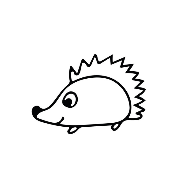 Hedgehog mão desenhada em estilo simples doodle escandinavo. Elemento para a decoração e design
 - Vetor, Imagem