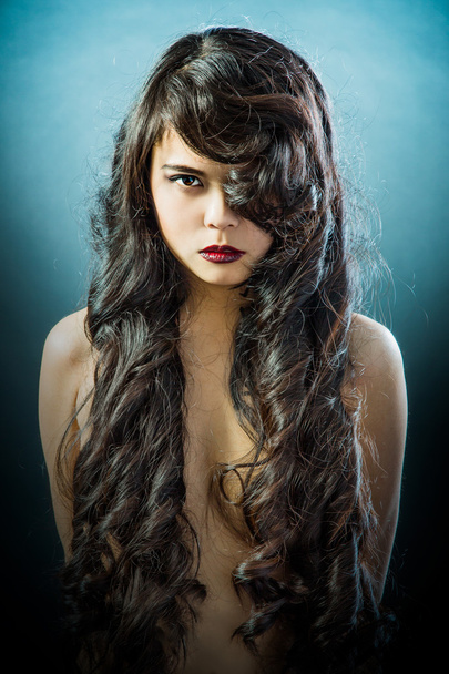 Beautiful Asian woman with long black hair - Foto, Imagen